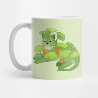 Water lily flower cat Mug